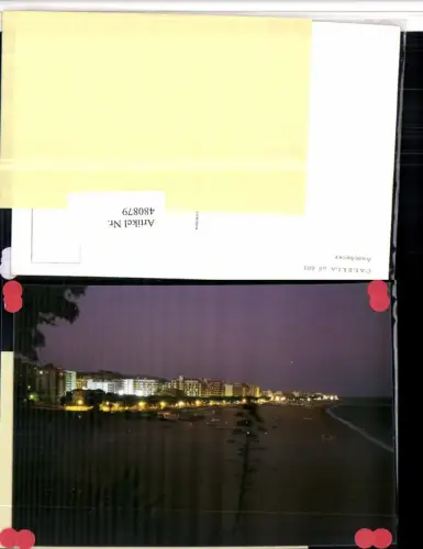 480879,Spain Calella Anochecer Teilansicht Strand b. Nacht
