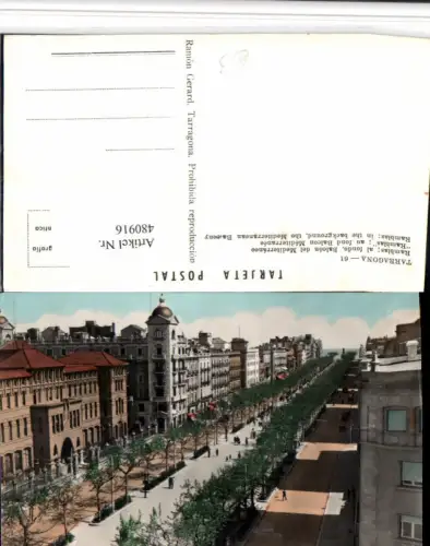 480916,Spain Tarragona Ramblas al fondo Balcon del Mediterraneo Straße
