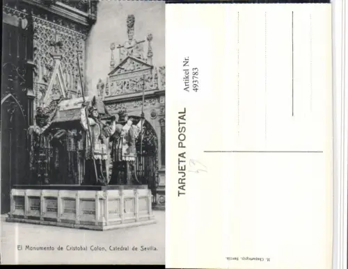 493783,Spain Sevilla Catedral Monumento de Cristobal Colon Denkmal
