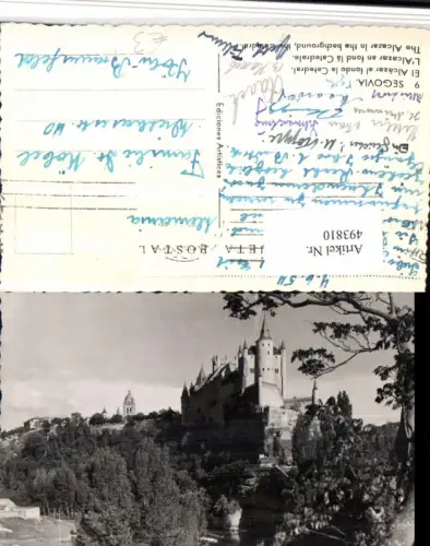 493810,Spain Segovia El Alcazar al fondo la Catedral Palast