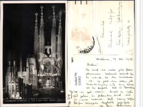 510362,Spain Barcelona de Noche Templo Sagrada Familia Kirche