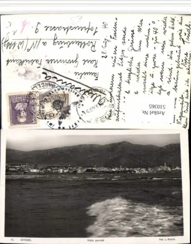 510365,Spain Sitges Vista parcial Teilansicht Bergkulisse