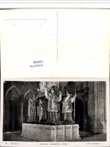 510396,Spain Sevilla Catedral Monumento a Colon Kirche Statuen