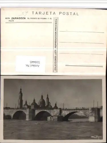 510445,Spain Zaragoza El Puente de Piedra y el Pilar Brücke Kirche