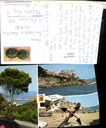 510451,Spain Bagur Begur Teilansicht Küste Strand Mehrbildkarte