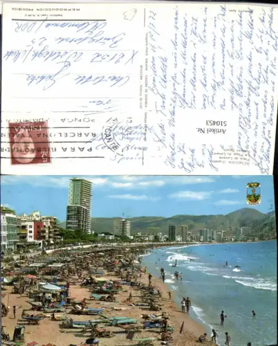 510453,Spain Benidorm Playa de Levante Teilansicht Strandleben Strand