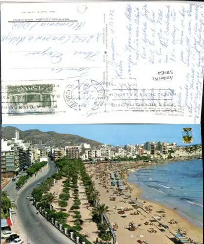 510454,Spain Benidorm Parque de Colon y Playa Poniente Strand