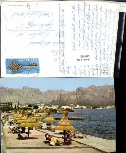 510455,Spain Mallorca Puerto de Pollensa Strand Bergkulisse
