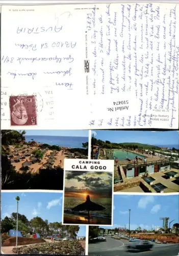 510474,Spain Costa Brava Camping Cala Gogo Strand Freibad Mehrbildkarte