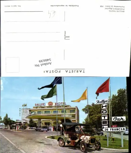 546639,Spain Figueras Rally Hotel Auto Oldtimer Tankstelle Zapfsäule