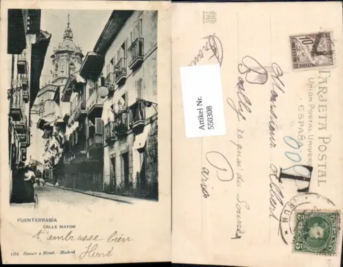 550308,Spain Fuenterrabia Calle Mayor Straßenansicht Hondarribia Baskenland