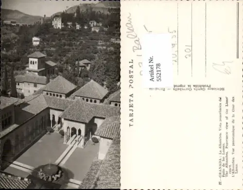 552178,Spain Granada Alhambra Lions Court