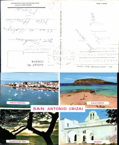 559004,Mehrbild Ak Spain Ibiza San Antonio Cala Conta Iglesia Puesta de Sol