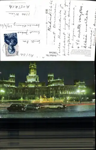 596544,Madrid Palast b. Nacht Auto Brunnen Springbrunnen Spain