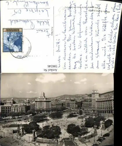 596546,Barcelona Vista general de la Plaza de Cataluna Spain