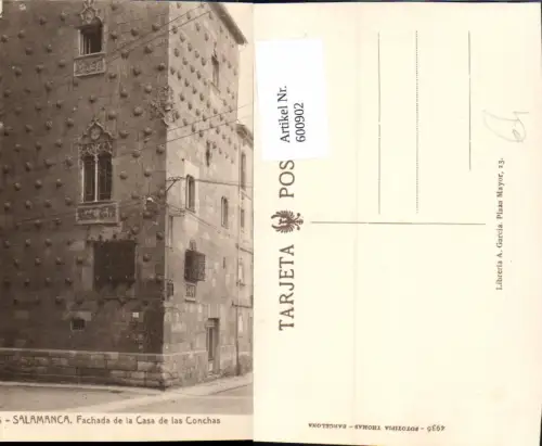 600902,Salamanca Fachada de la Casa de las Conchas Spain