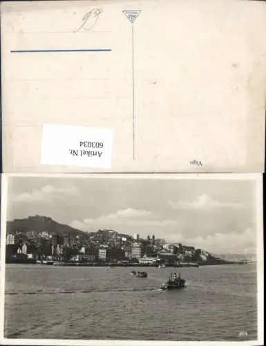 603034,Foto Ak Vigo Ansicht m. Schiff Dampfer Spain