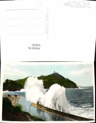 618197,Foto Ak San Sebastian Grandes Mareas del Cantabrico Brandung Spain