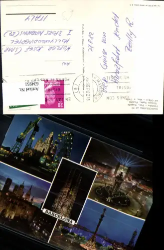634951,Mehrbild Ak Barcelona Tibidabo Sgda. Familia b. Nacht Spain