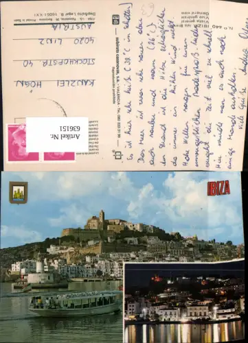 636151,Mehrbild Ak Ibiza Schiff Leuchtturm Spain