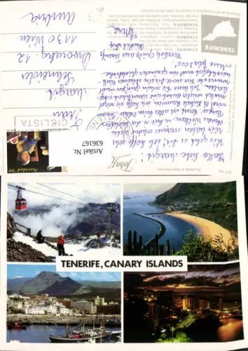 636167,Mehrbild Ak Tenerife Teneriffa Seilbahn Teife Las Teresitas Los Cristianos Spain