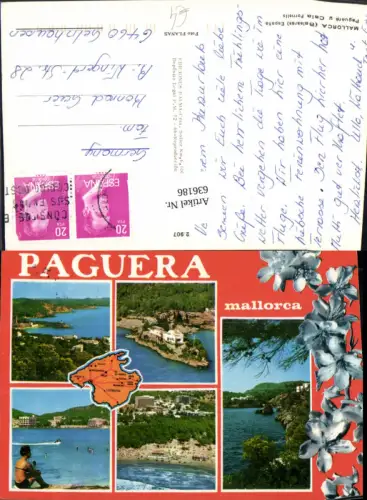 636186,Mehrbild Ak Mallorca Paguera y Cala Fornells Spain