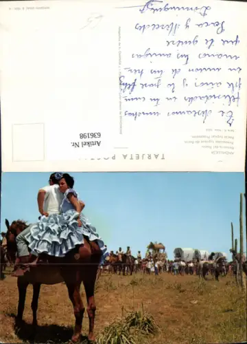 636198,Andalucia Romeria del Rocio Pferde Tracht Spain