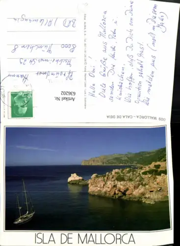 636202,Mallorca Cala de Deia Küste Segelboot Segelschiff Spain