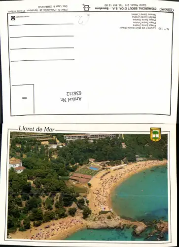 636212,Luftbild Lloret de Mar Costa Brava Platja Sant Cristina Strand Spain