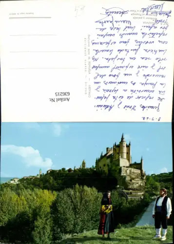 636215,Segovia Alcazar y paisaje Tracht Fortress and a View Spain