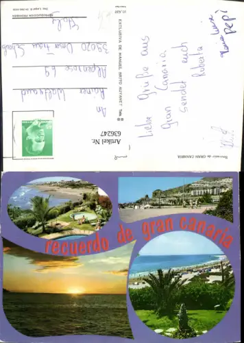 636247,Mehrbild Ak Souvenir de Gran Canaria Spain