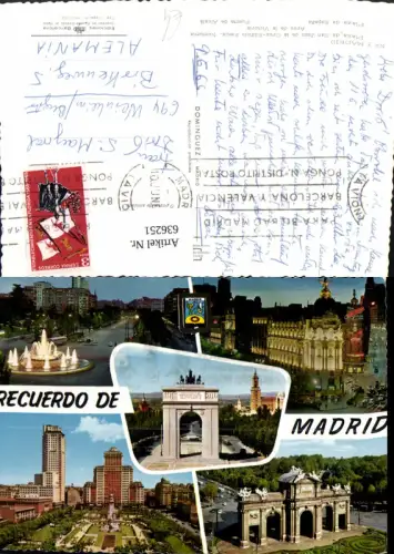636251,Mehrbild Ak Madrid Plaza de San Juan de la Cruz Arco de la Victoria Plaza de Espana Spain