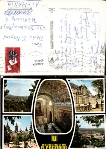 636256,Mehrbild Ak El Escorial Vista general La Basilica Spain