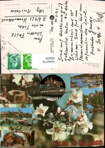 636258,Mehrbild Ak Mallorca Palma de Mallorca Blütenzweig Spain