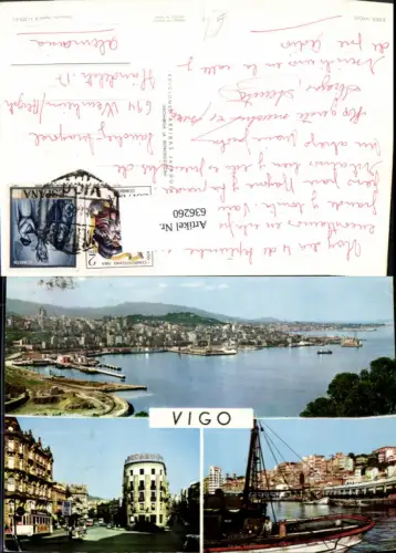 636260,Mehrbild Ak Vigo Schiff Straßenbahn Spain