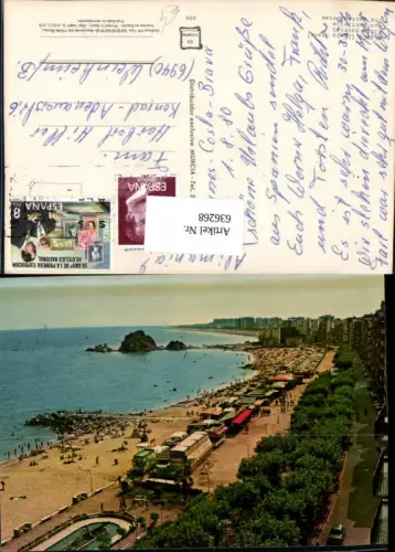 636268,Blanes Costa Brava Vista parcial Strand Strandleben Spain