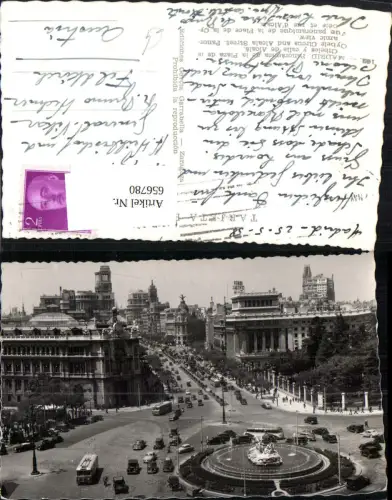 656780,Madrid Panoramica de la Plaza de la Cibeles y calle de Alcala Spain