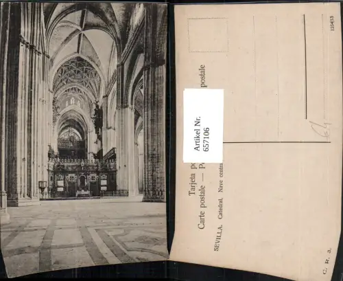 657106,Sevilla Catedral Nave central Spain