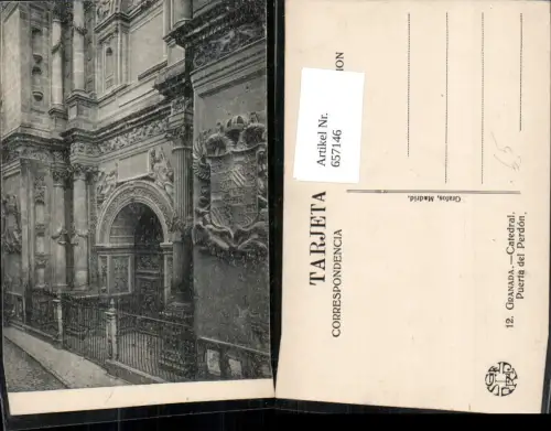 657146,Granada Catedral Puerta del Perdon Spain
