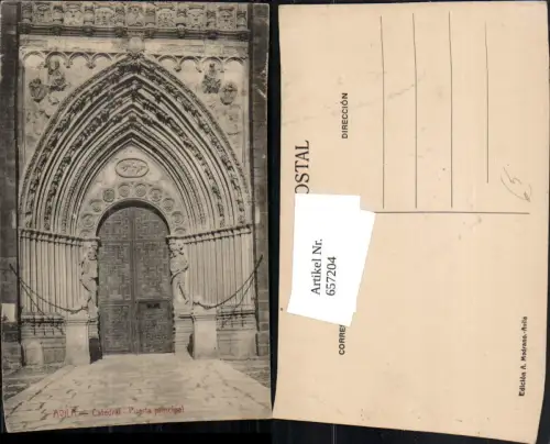 657204,Avila Catedral Puerta principal Spain