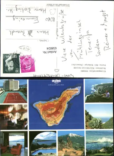 658024,Mehrbild Ak Lagekarte Punta del Hidalgo Tenerife Teneriffa Oceano Spain