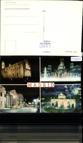 670815,Mehrbild Ak Madrid b. Nacht Spain