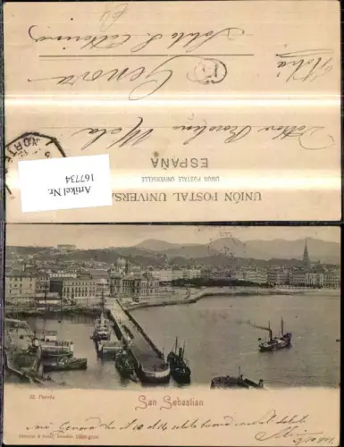 167734,San Sebastian El Puerto Hafen Schiffe Dampfer Segelschiff