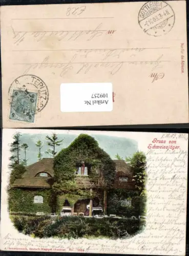 109257,Litho Gruss v. Schweissjäger Dubi Eichwald Teplitz Teplice Aussig