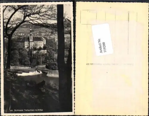119200,Tetschen Bodenbach Decin Aussig Schloss Ansicht 1940