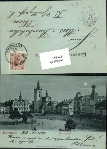 125345,Mond Litho Leitmeritz Litomerice Marktplatz 1897 Aussig