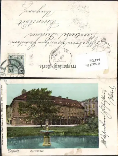 144738,Teplitz Teplice Schönau Herrenhaus 1905