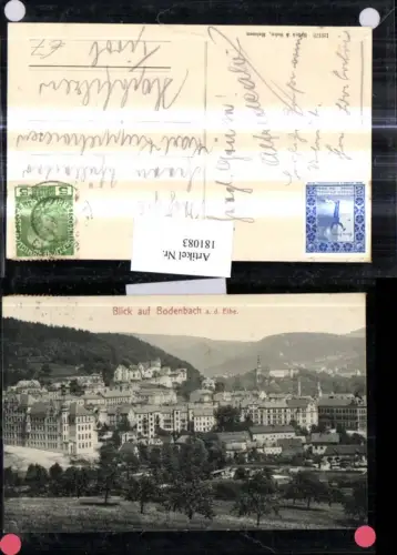 181083,Aussig Usti nad Labem Blick auf Bodenbach a. d. Elbe Decin Totale
