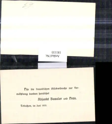 181133,Aussig Usti nad Labem Tetschen Decin Glückwunschkarte z. Vermählung v. Adjunkt Bassler u. Frau