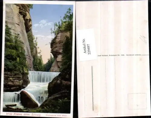 229497,Wilde Klamm i. d. Böhmischen Schweiz Fuchsstein u. Wehr Partie b. Hrensko